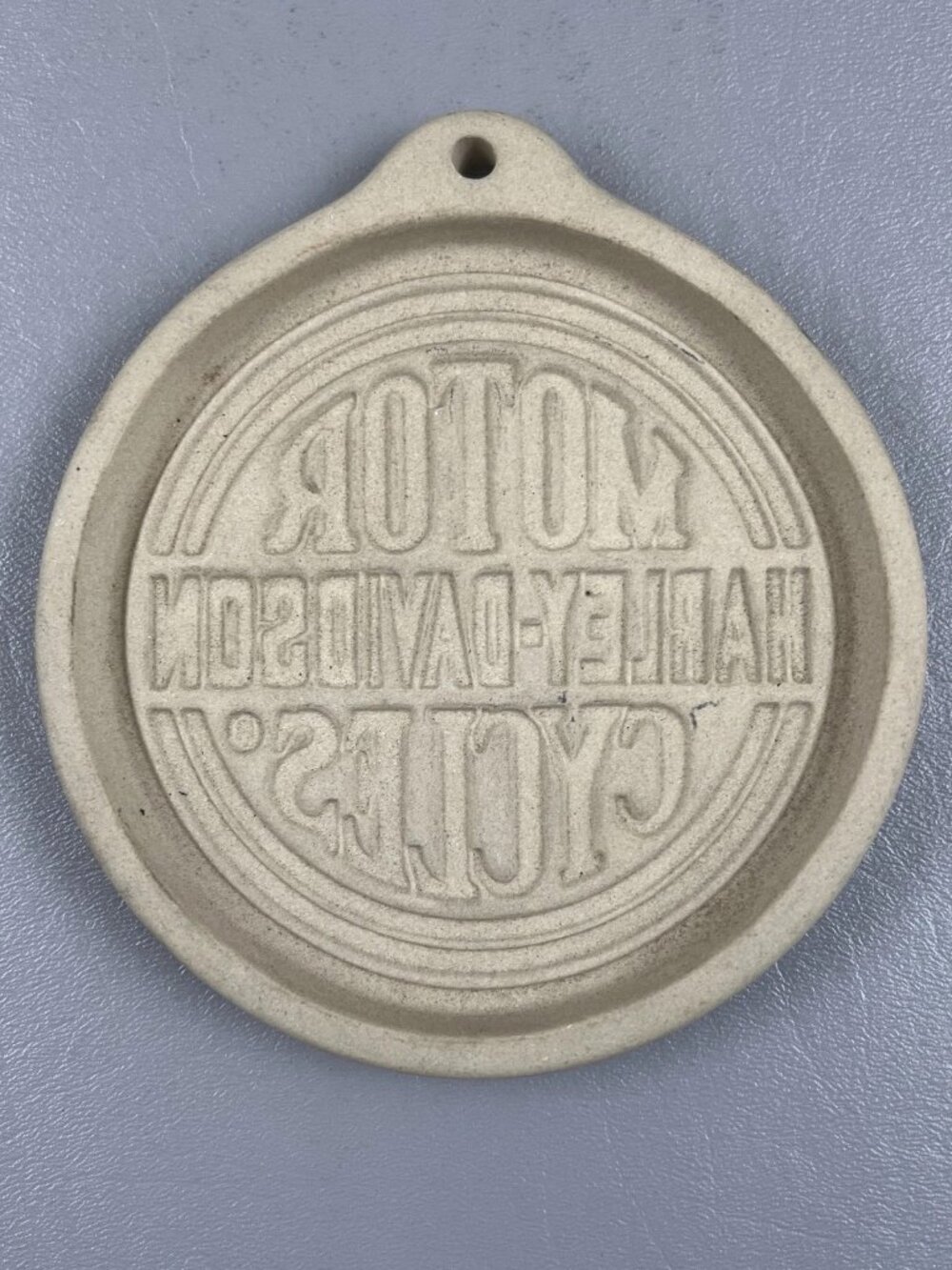 Vintage 1992 Harley Davidson Motorcycles Stoneware Cookie Mold USA Kitchen Decor